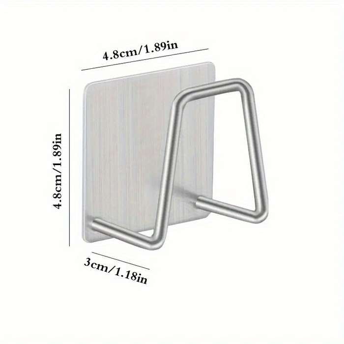 1pc Stainless Steel Sponge Holder No-Drill Wall Mount Design with Dual Hooks Ideal for Kitc