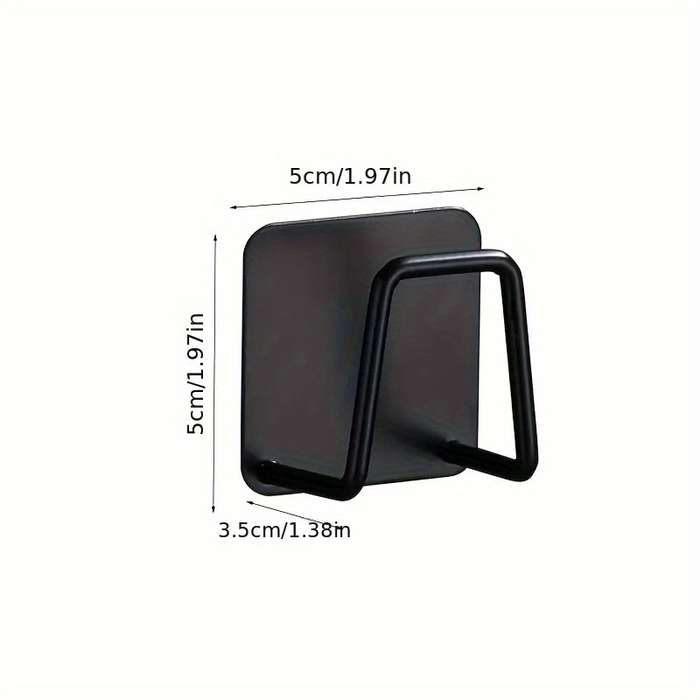 1pc Stainless Steel Sponge Holder No-Drill Wall Mount Design with Dual Hooks Ideal for Kitc
