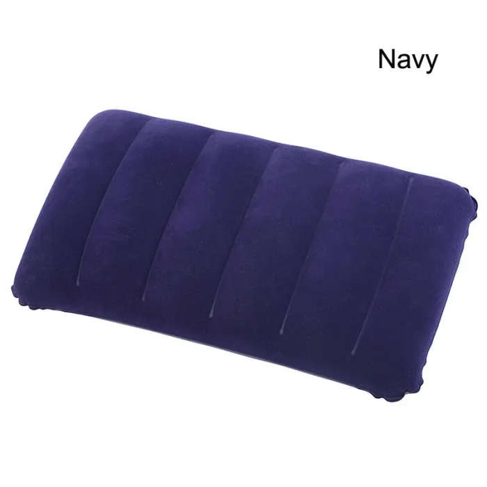 1pc PVC Flocked Inflatable Nap Pillow Sleeping Pillow Pillow Travel Outdoor Inflatable Pillow