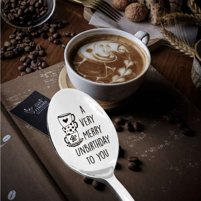 1pc A Very Merry Unbirthday To You Stainless Steel Spoon Best Coffee Tea Dessert Spoon Gifts