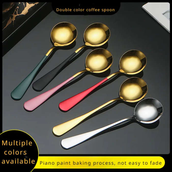 4-Piece Stainless Steel Long-Handled Coffee Spoon