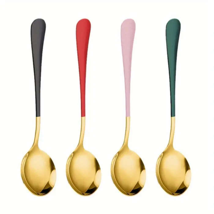 4-Piece Stainless Steel Long-Handled Coffee Spoon