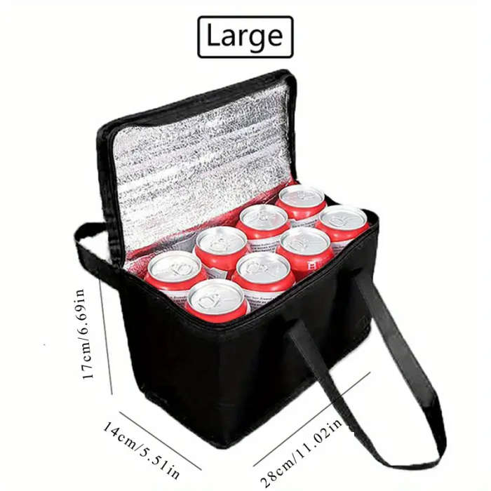 1pc Durable Polyester Blend Insulated Picnic Bag Perfect for Outdoor Adventures Keeps Food Fresh