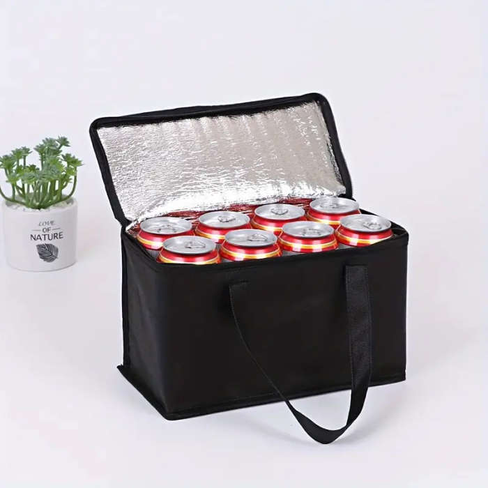 1pc Durable Polyester Blend Insulated Picnic Bag Perfect for Outdoor Adventures Keeps Food Fresh