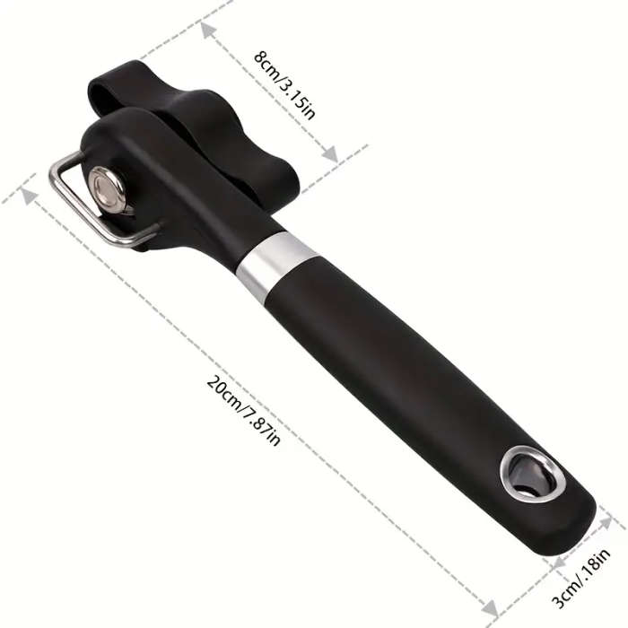 1pc Easy-Grip Stainless Steel Can Opener Effortless Opening Multifunctional Kitchen Gadget for Home