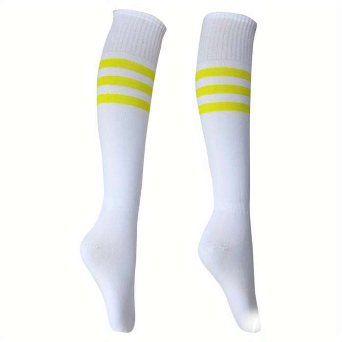 1 Pair White With Yellow Edges One Pair One Size Socks