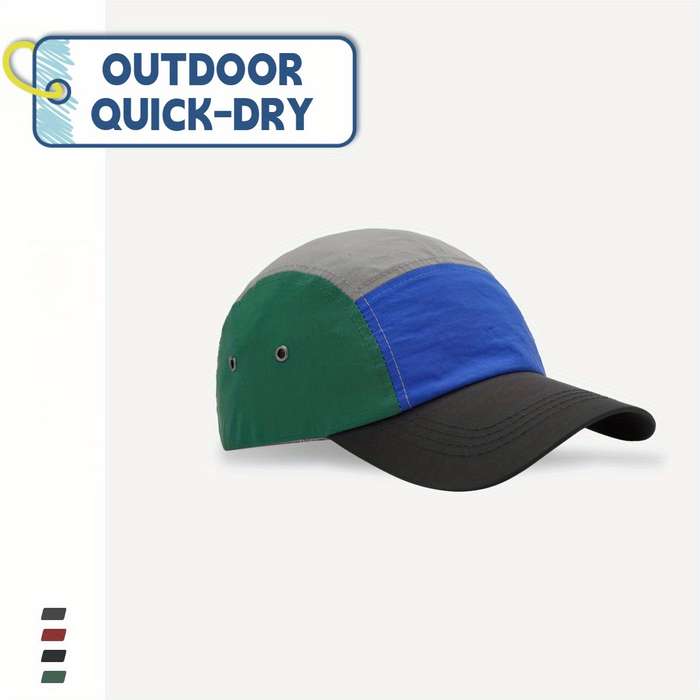 1pc Men'S Outdoor Quick-Dry Baseball Cap Lightweight Breathable Fabric Adjustable Snapback Mul