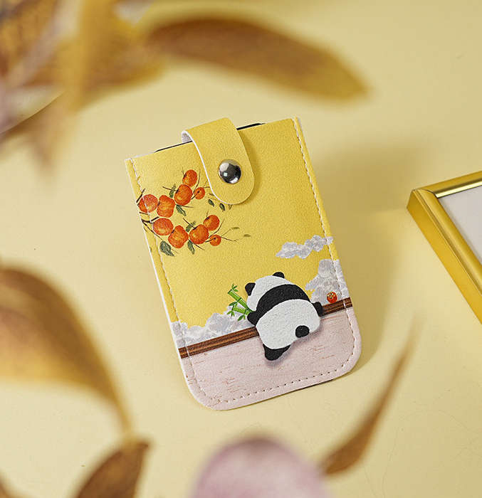 1pc Slim And Portable Credit Card Wallet With RFID Blocking Multiple Card Slots Cute Panda Design