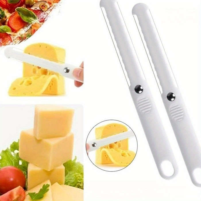 1pc Manual Plastic Cheese Slicer Knife Non-Electric Butter Cutter Cheese Spreaders Safe Con