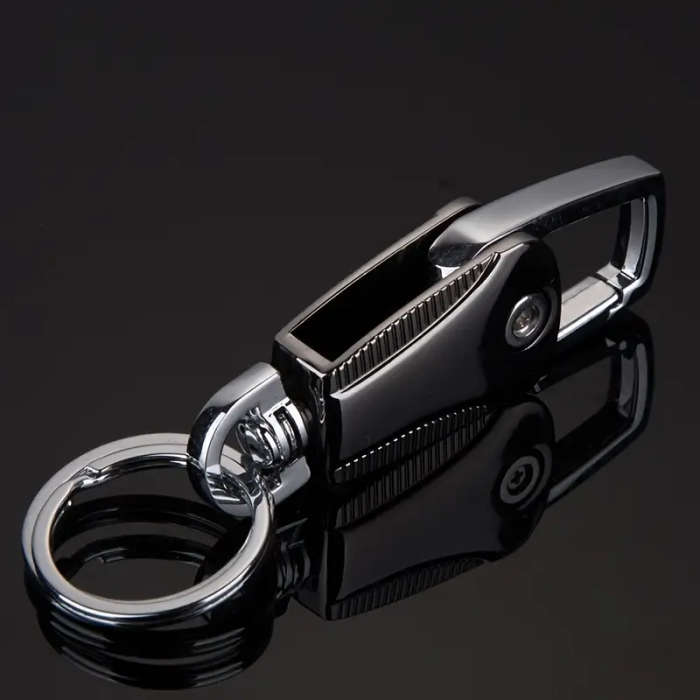 1pc Stainless Steel Carabiner Keychain with Polyester Fiber Durable Key Ring for Men and Women Foldi