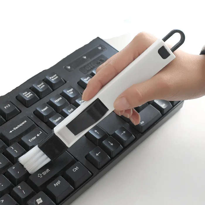1pc 2in1 Multi-purpose Computer Keyboard Cleaning Brush and Stationery Tool - Office Desk Set