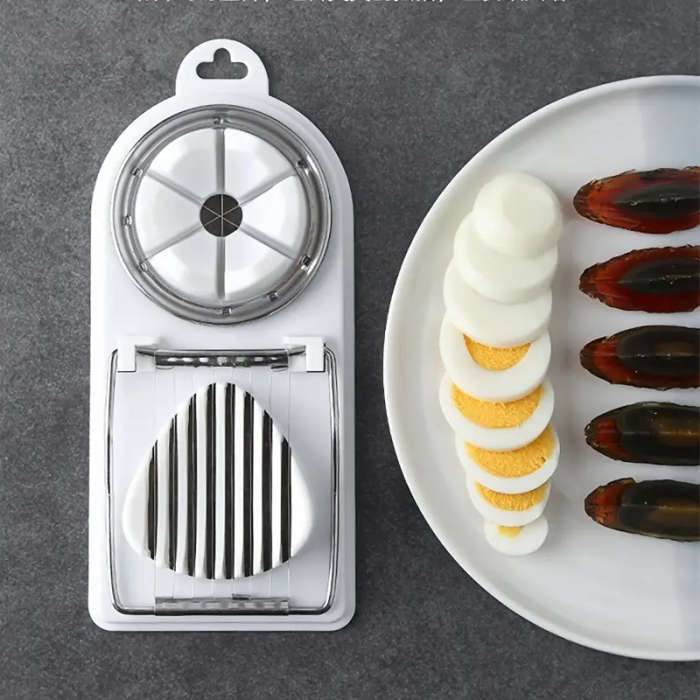 1pc 2in1 Multifunctional Egg Slicer Cutter Hard Boiled Egg Chopper Divider Dicer Kitchen