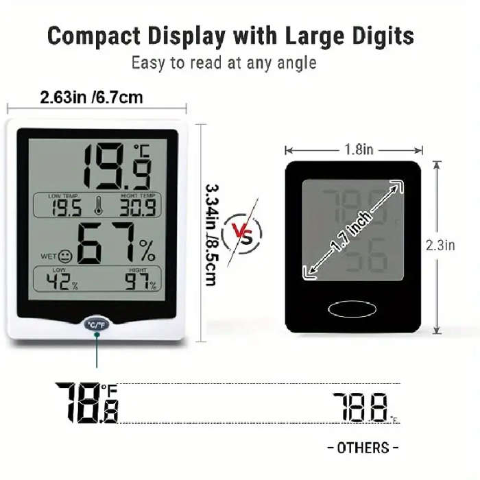 1pc Digital Indoor Thermometer Hygrometer High Precision Temperature and Humidity Monitor for Home G