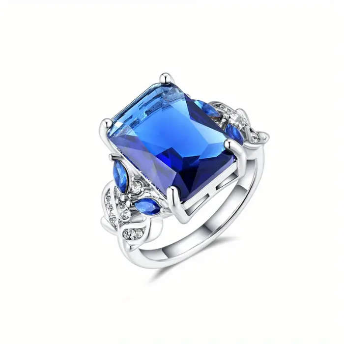 Elegant Luxury Ring with Synthetic Gemstones
