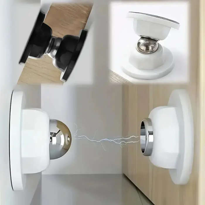 1pc Magnetic Door Stop Strong Metal Construction Floor Wall Mountable with Strong Magnet Grip No-Dri