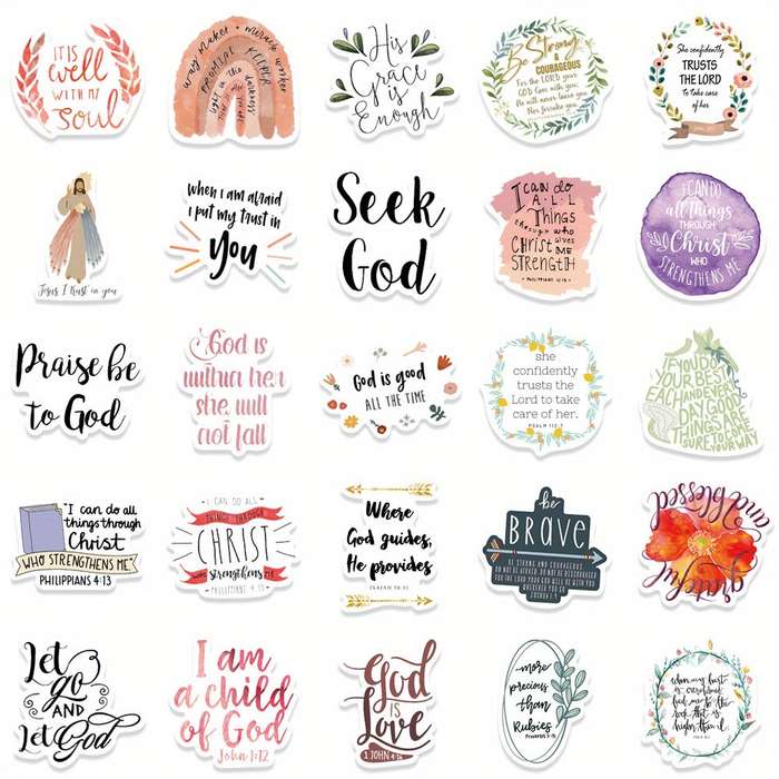 52pcs Jesus Christian Themed Stickers