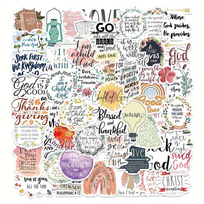 52pcs Jesus Christian Themed Stickers
