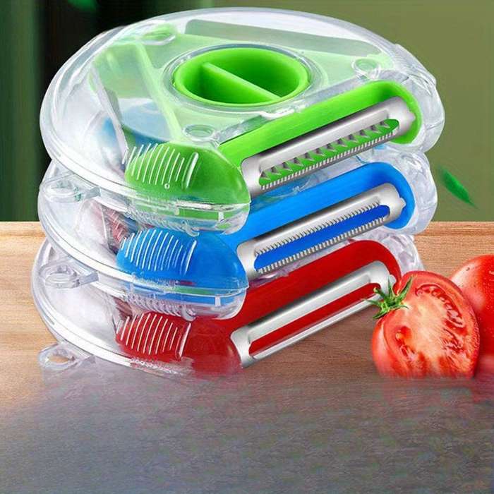 1pc Three-in-One Peeler Kitchen Household Multi-Functional Scraping Potato Grater Chopper Parer Sil