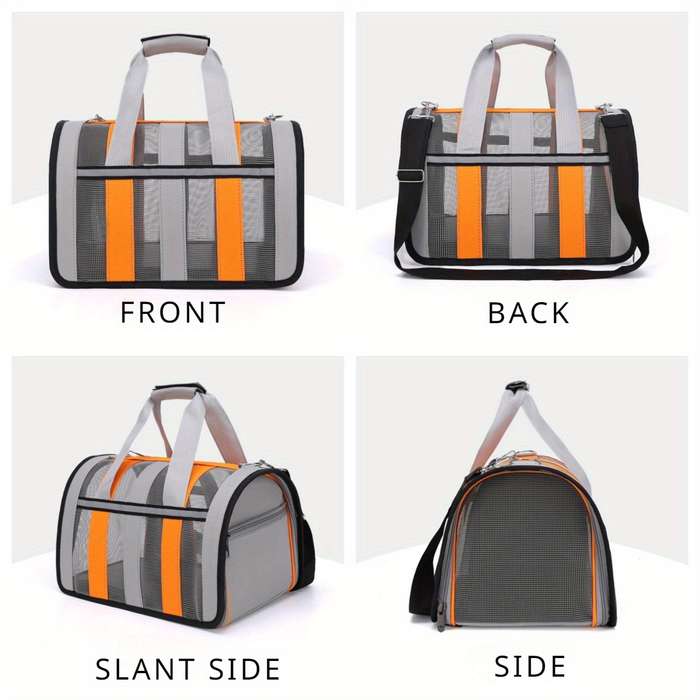 1pc Orange With Graysize Small 34*24*24cm 0.67kg Pet Bag