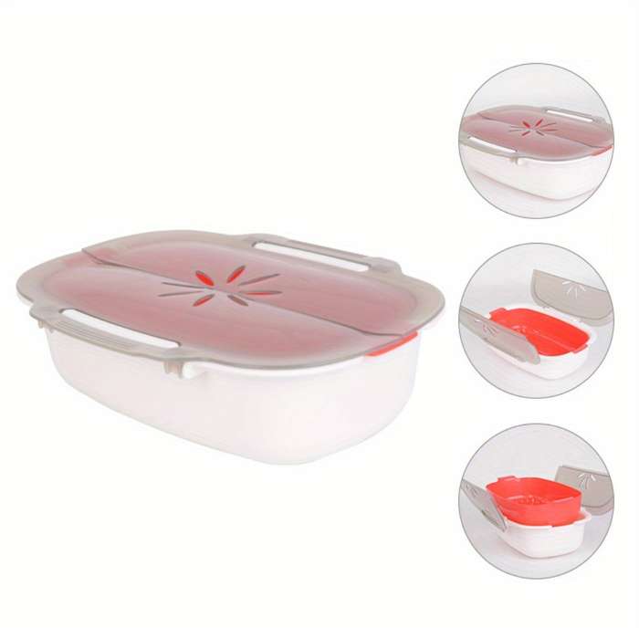 1pc Versatile Microwave Steamer for Vegetables Fish and Meat Easy-to-Use Kitchen Gadget