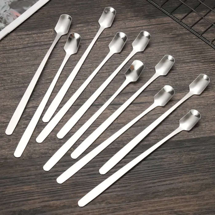 6-Piece Stainless Steel Long Handled Mixing Spoon