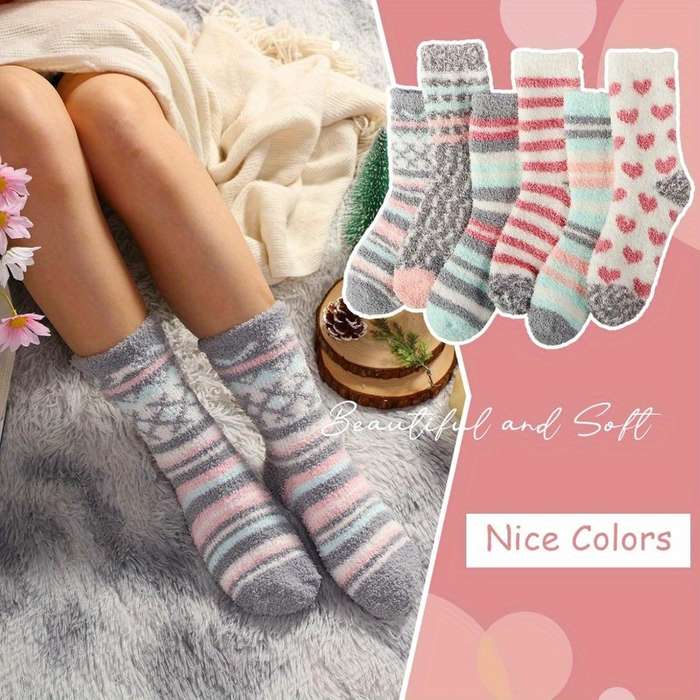 Sock Mixed Color 6 Pairs  One Size