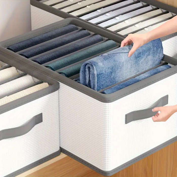 1pc Foldable Drawer Storage Basket 6 Grids  Durable Nylon Organizer for Leggings Clothes Underwear T