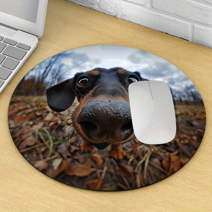 1pc Random Placement Print  Wide Angle Puppy Pattern Round Portable Mouse Pad Computer