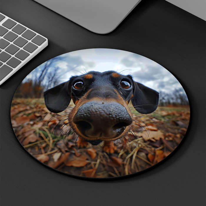 1pc Random Placement Print  Wide Angle Puppy Pattern Round Portable Mouse Pad Computer