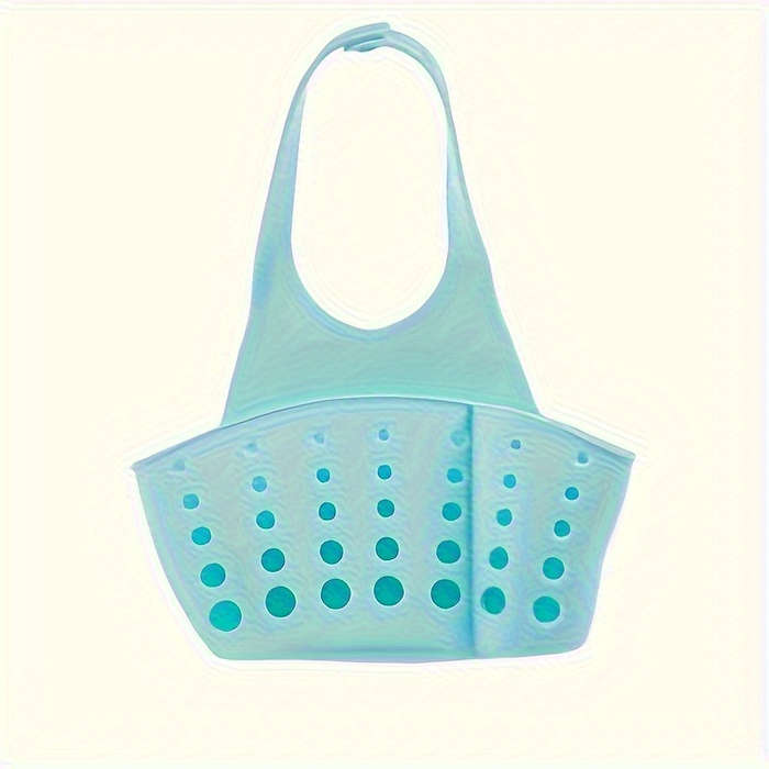 1pc-Solid Color Simple Silicone Sink Openwork Cutlery Rag Brush PVC Drain Storage Basket Butto