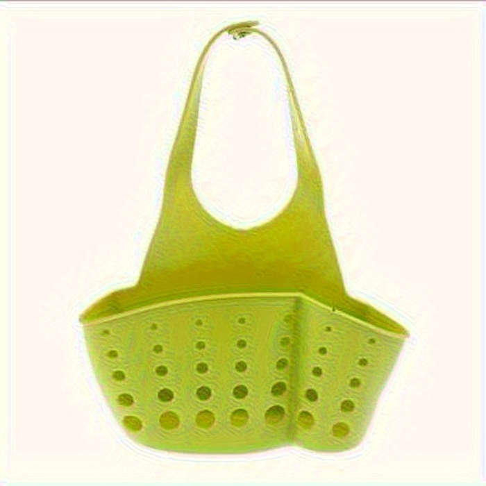 1pc-Solid Color Simple Silicone Sink Openwork Cutlery Rag Brush PVC Drain Storage Basket Butto