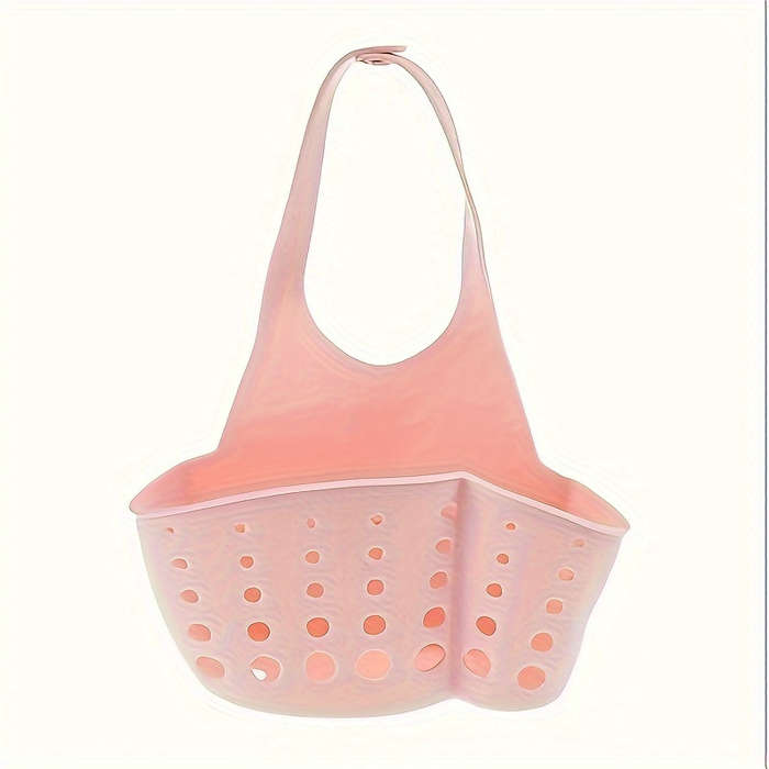 1pc-Solid Color Simple Silicone Sink Openwork Cutlery Rag Brush PVC Drain Storage Basket Butto