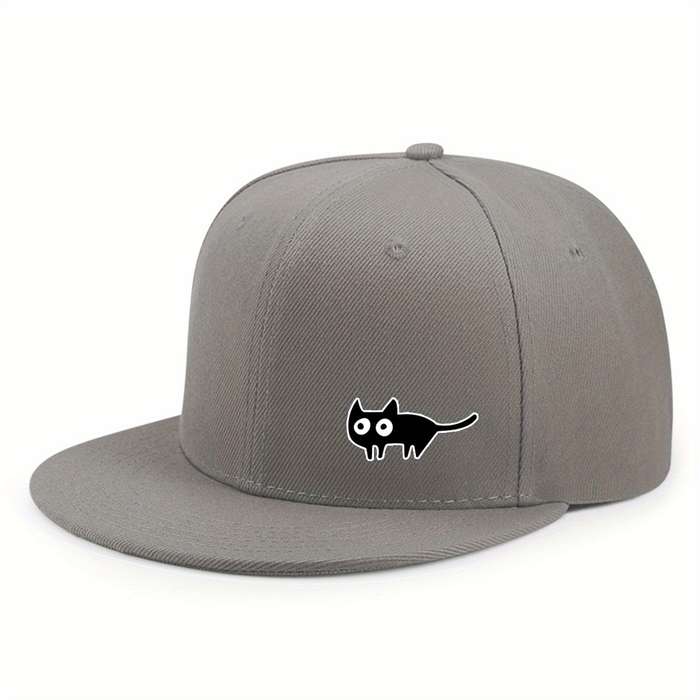 1pc Urban Style Unisex Baseball Cap with Cute Cat Print Adjustable Fit Sun Protection Woven Pol