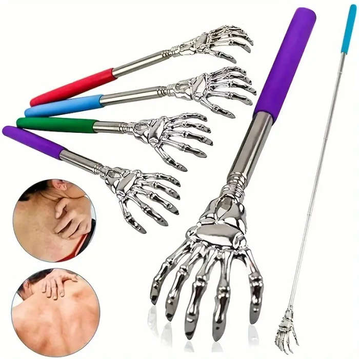 1pcs Stainless Steel Extendable Back Scratcher with Comfort Grip Ideal for Fibromyalgia Relief