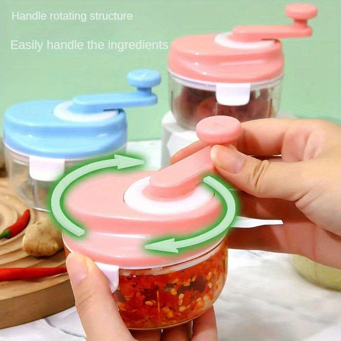 1pc Kitchencraft Multifunctional Manual Garlic Grinder Uncharged Plastic Seasoning Mixer with