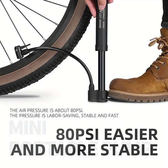 1-Pack Compact Portable Manual Bicycle Pump