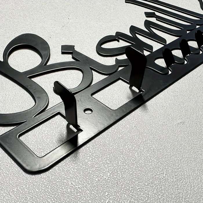 [Easy Installation] Elegant Metal Islamic Key Holder"Bismillah" Wall Art Perfect Muslim Gift St