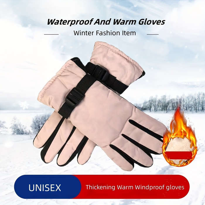 1 Pair Black Warm Gloves