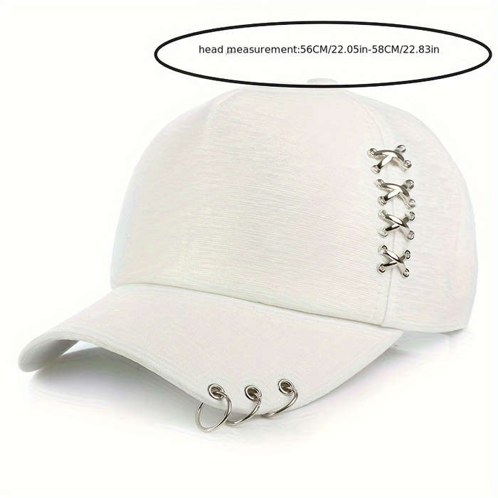 1pc Korean version of four seasons metal cross iron ring duckbill baseball cap men and women fashio
