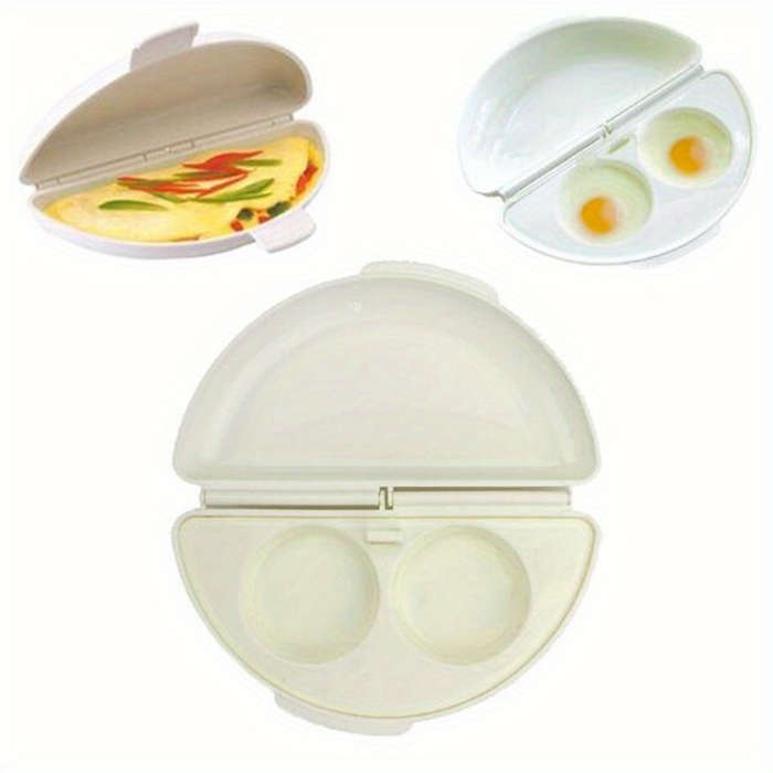1pc Microwave Egg Poacher with Mushrooms Bell Peppers Easy-Clean Plastic Kitchen Tool for P