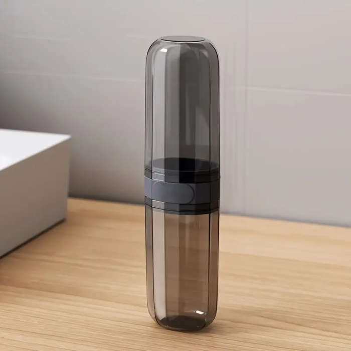 1pc Travel Toothbrush Holder and Mouthwash Cup Set Portable Space-Efficient Hygiene Solution for On