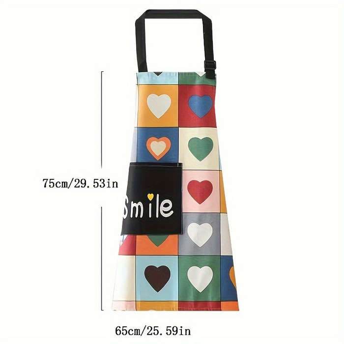 1pc Colorful Love Letter Polyester Apron High Quality Kitchen Apron with Creative Design fo