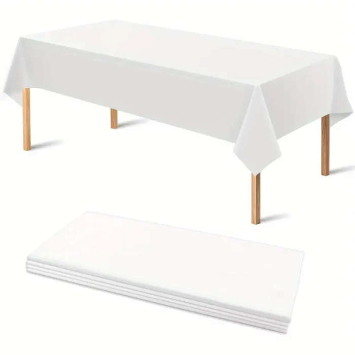 White Rectangular Pe Disposable Tablecloth