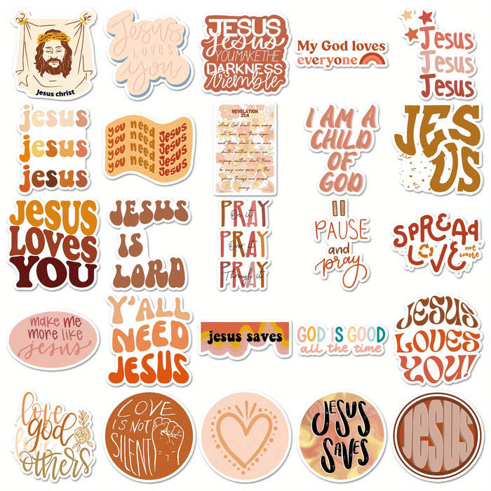 50pcs Jesus Christian Themed Stickers
