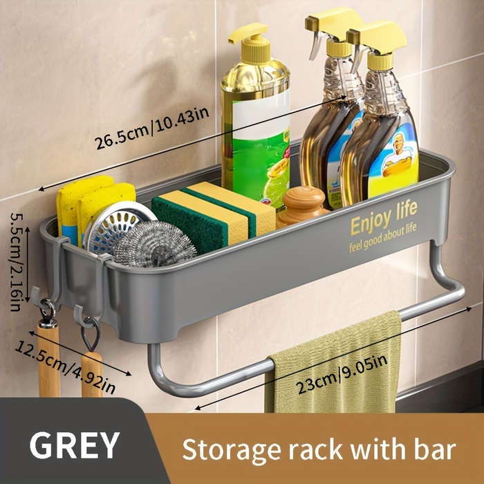 1pc Thickened Multi-Color Easy-Install 1pc Kitchen Sink Organizer No-Drill Storage Rack for Spice