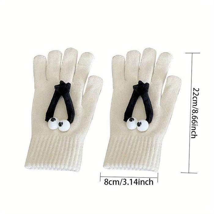 1 Pair Black Warm Gloves