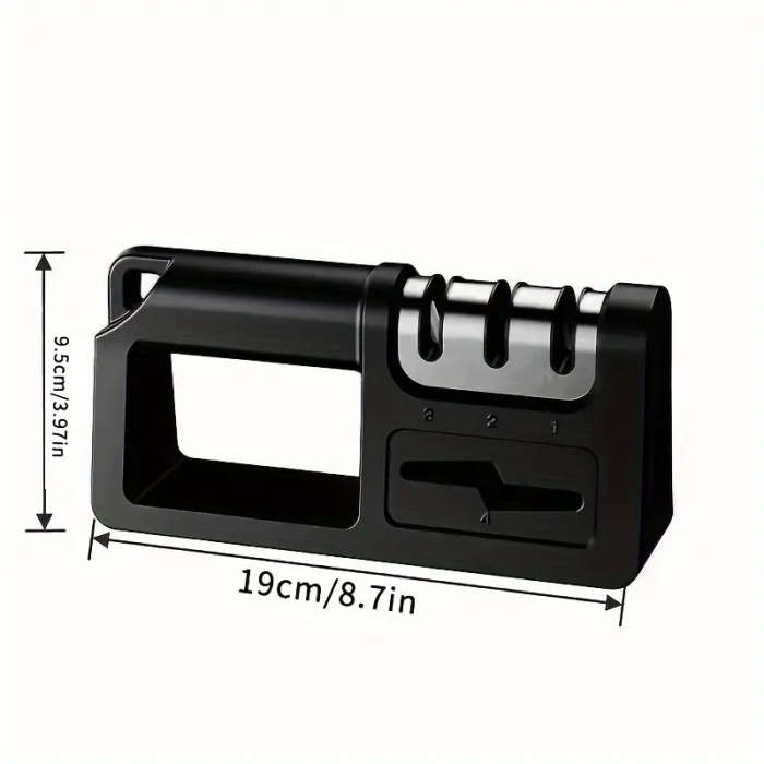 4in1 Diamond Kitchen Sharpener Quick Multifunctional Manual Tool for Knives Scissors Lightweight 304
