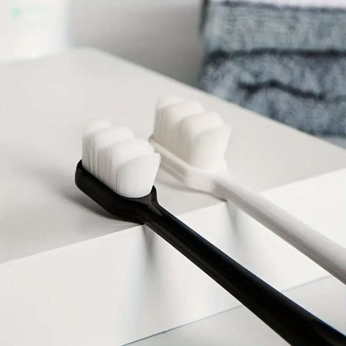 4Pack Extra Soft Manual Toothbrushes with Microfiber Bristles Nano Toothbrush Set for Deep Cleaning