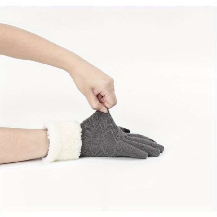 1 Pair Black One Size Warm Gloves