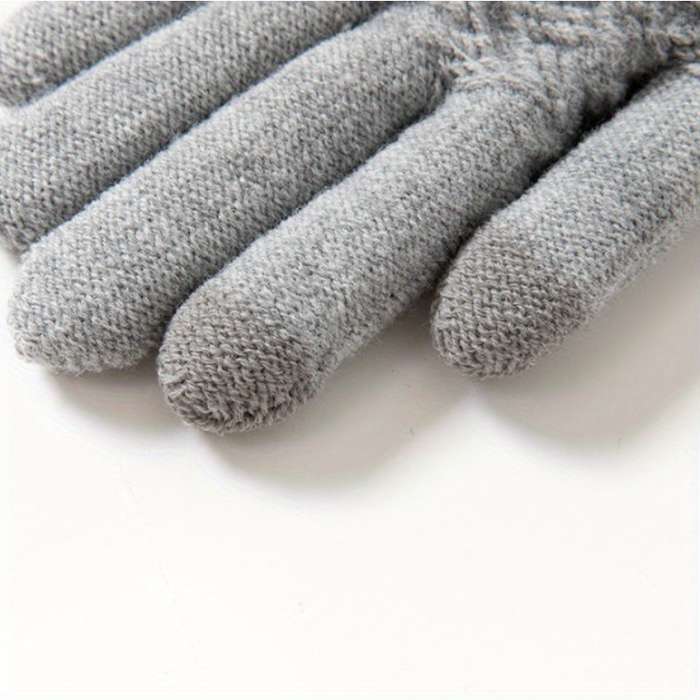 1 Pair Black One Size Warm Gloves